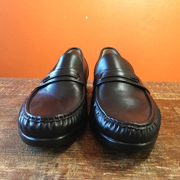 SAS San Antonio Shoes Ace Slip On Moccasin Mens 12W Black Leather Shoe Loafer - Picture 3 of 11